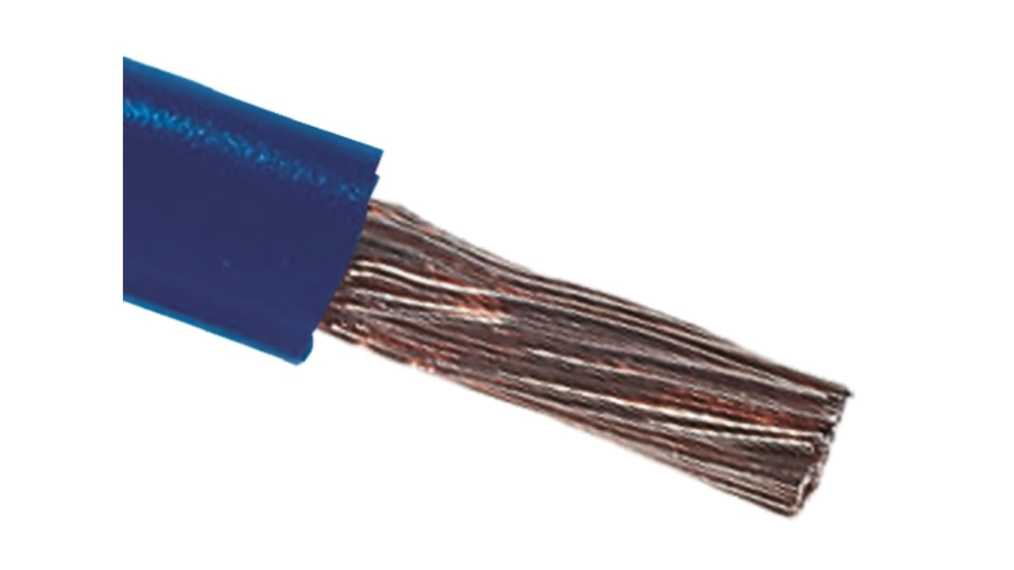 RS PRO Mid-blue 10 mm² Hook Up Wire, 8 AWG, 72/0.4 mm, 100m, PVC Insulation