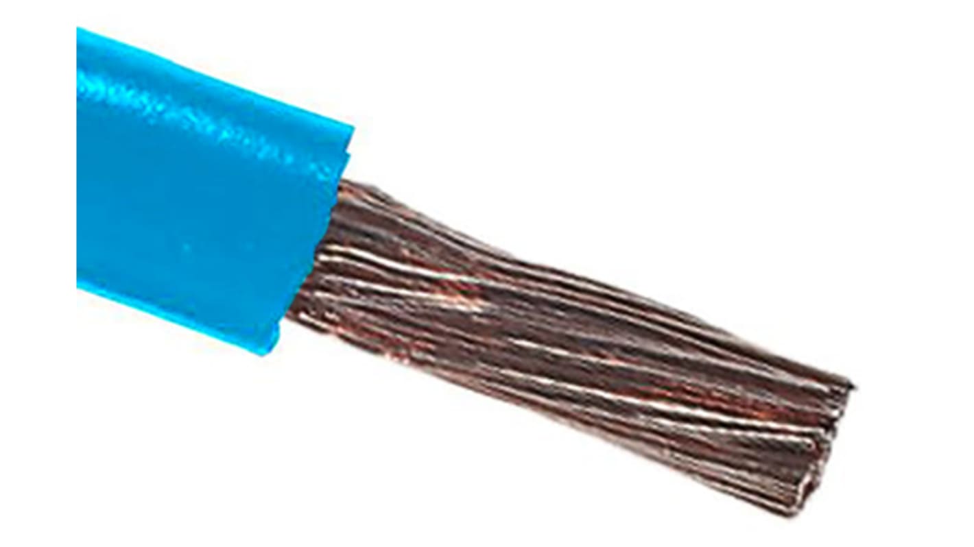 RS PRO 中度蓝色电线, 16mm², 100m长, 6AWG, 600 V, 最高+105°C, PVC绝缘