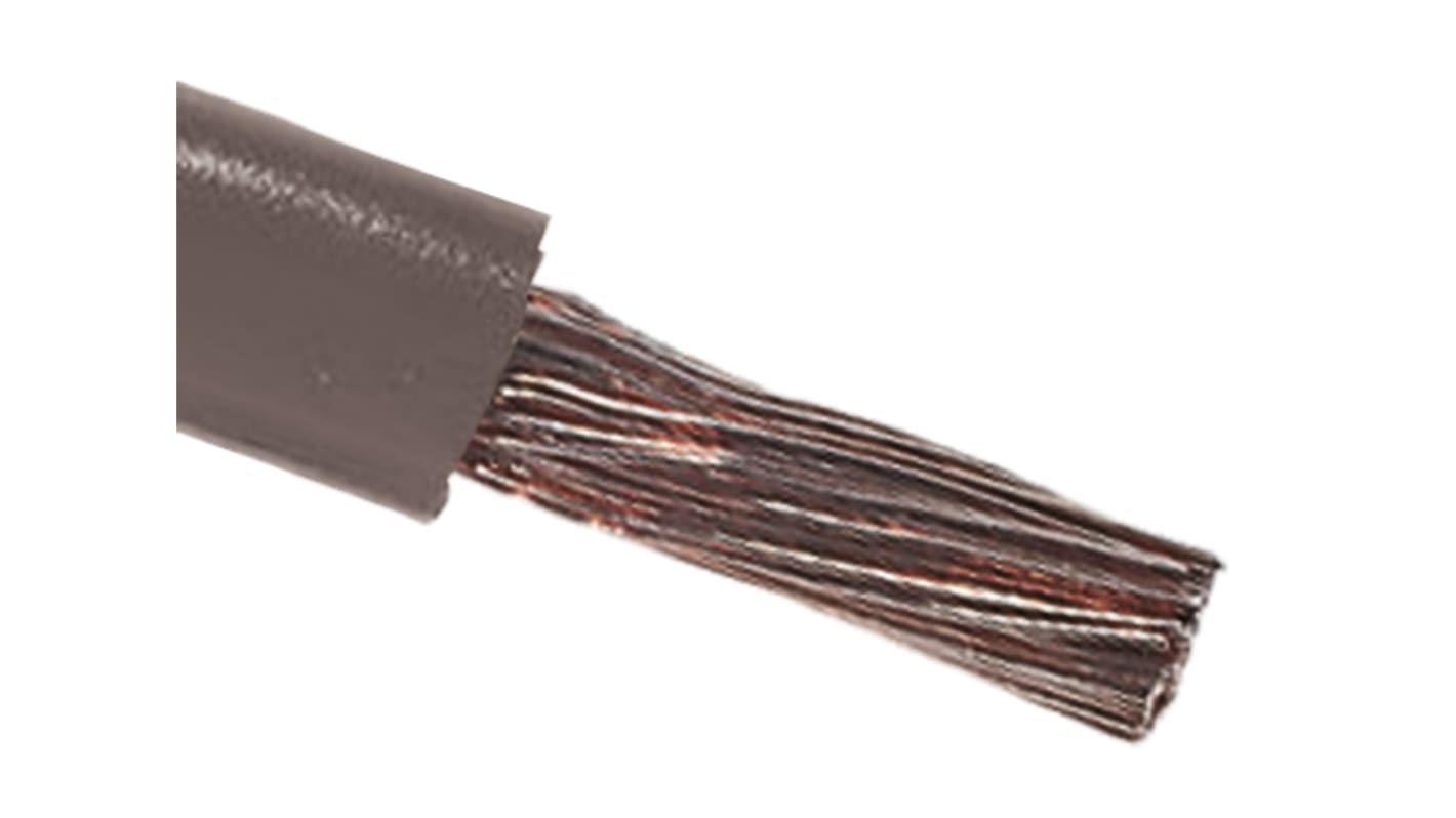 RS PRO Einzeladerleitung 25 mm², 4 AWG 100m Grau PVC isoliert Ø 10.6mm 196/0,4 mm Litzen