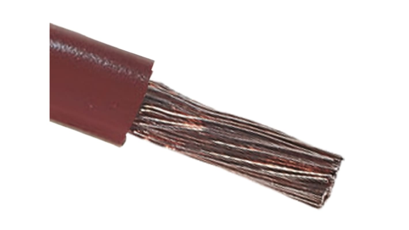 RS PRO Brown 16mm² Hook Up Wire, 6 AWG, 126/0.4 mm, 100m, PVC Insulation