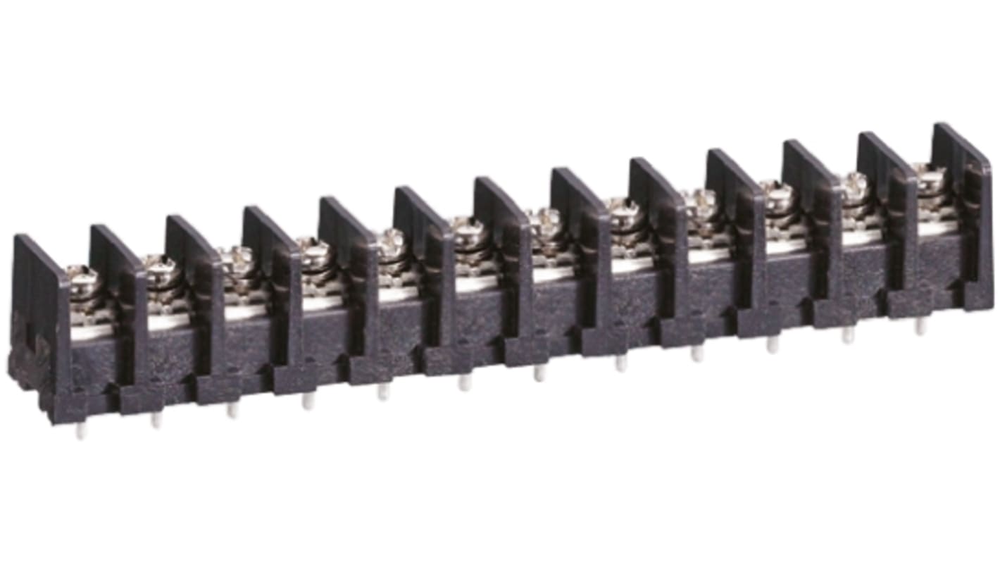 Sato Parts Barrier Strip, 12 Contact, 7.62mm Pitch, 1 Row, 10A, 250 V, Solder Termination