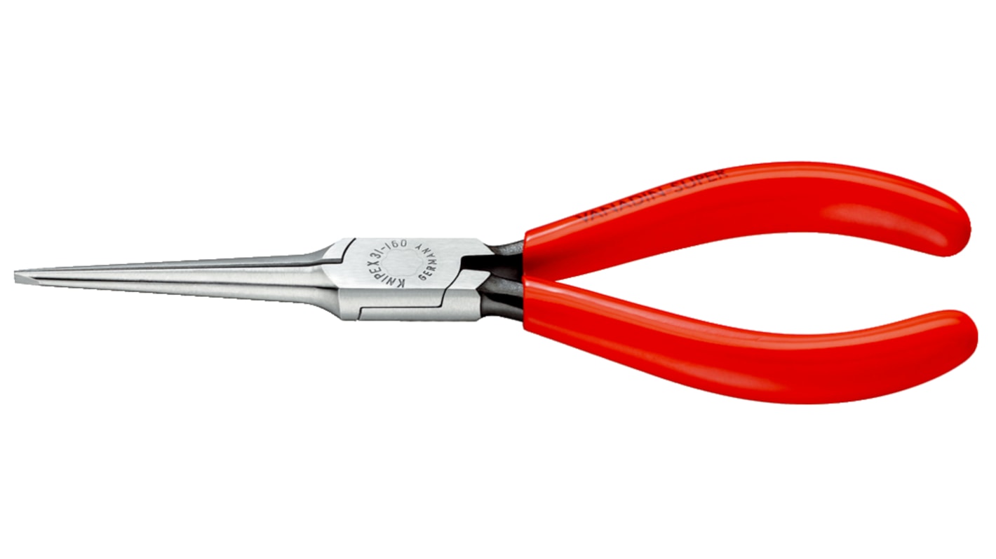 Knipex 31 11 Long Nose Pliers, 160 mm Overall, Straight Tip, 55mm Jaw