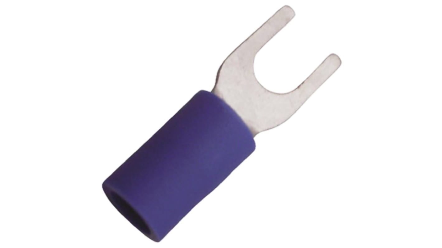 JST Crimp Spade Connector, 1mm² to 2.6mm², 16AWG to 14AWG, 5mm Stud Size Vinyl, Blue