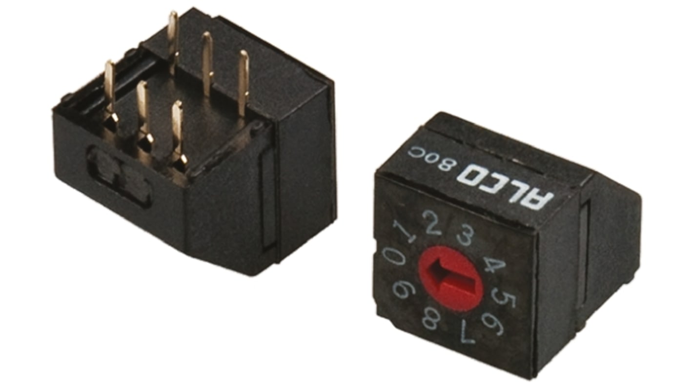 TE Connectivity 10 Way Through Hole DIP Switch 10P, Rotary Flush Actuator