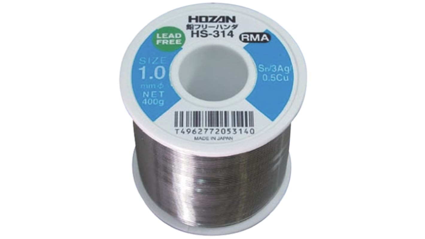 ホーザン 無鉛はんだ HS-314 ワイヤ形状 ワイヤ径 1mm 217°C融点 ホーザン 無鉛はんだ HS-314 ワイヤ形状 ワイヤ径 1mm 217°C融点