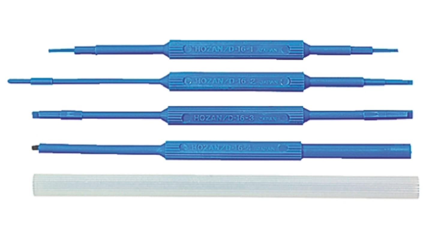 Hozan Slotted: 1.35; 1.4; 1.9; 2.65; 3.1; 2.3; 3.6 mm; Hexagon: 1.4; 1.5; 2.6; 2.7; 2; 2.6; 2.65; 2.65; 3.1; 0.18; 3.35
