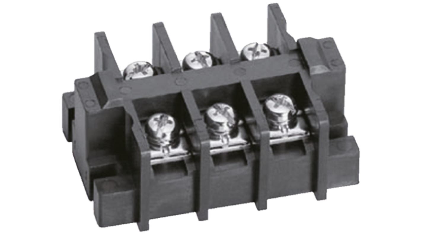 Sato Parts Barrier Strip, 15mm Pitch, 60A, 600 V, Screw Down Termination