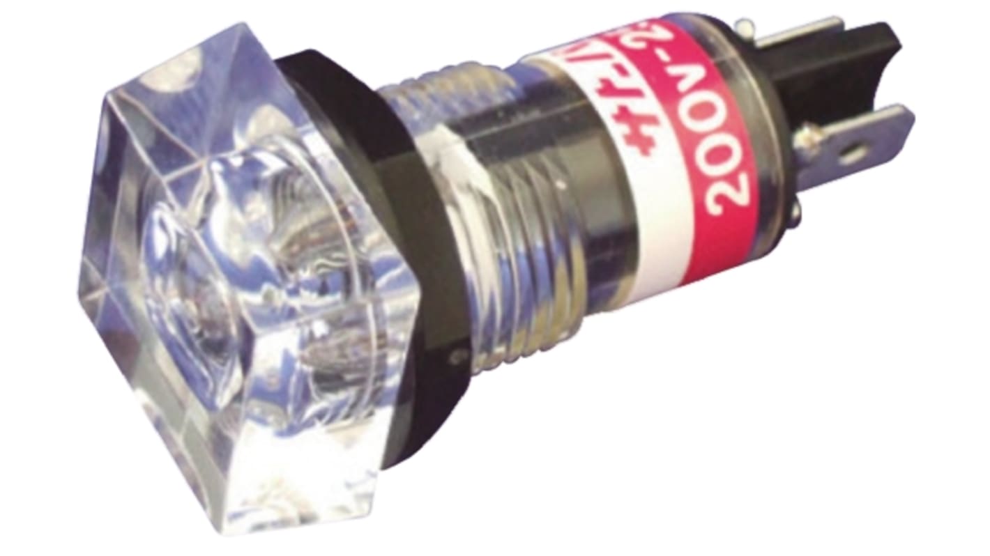 Clear Neon Indicator Lamp, 200 → 250 V ac