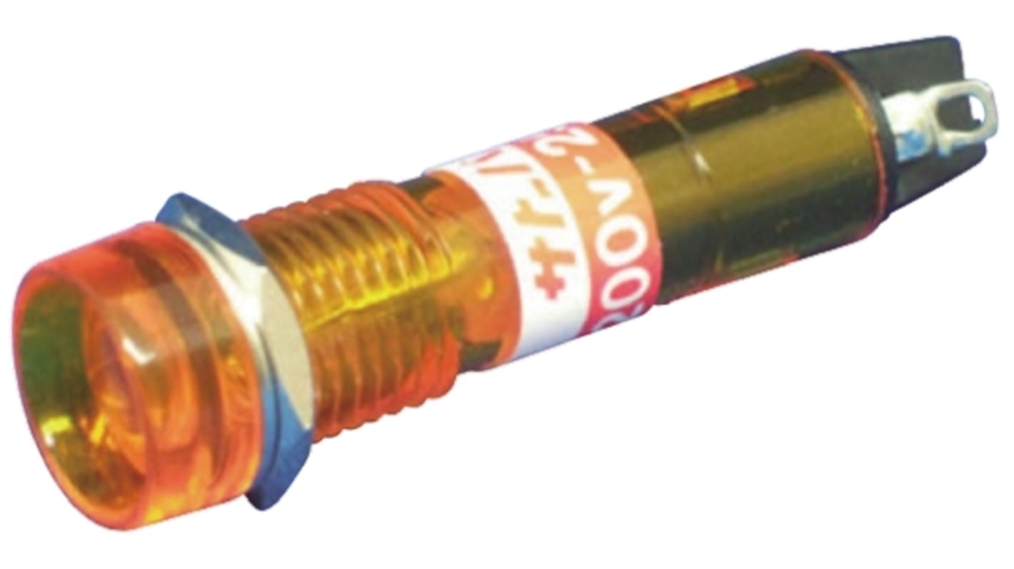 Orange Neon Indicator Lamp, 200 → 250 V ac