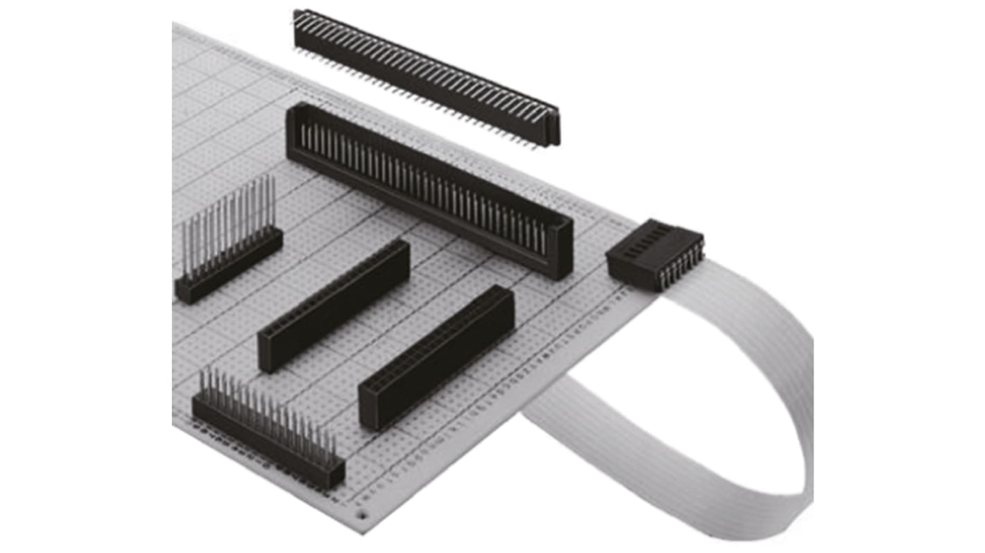 Hirose HIF3H Series Straight Through Hole PCB Header, 16 Contact(s), 2.54mm Pitch, 2 Row(s), Shrouded