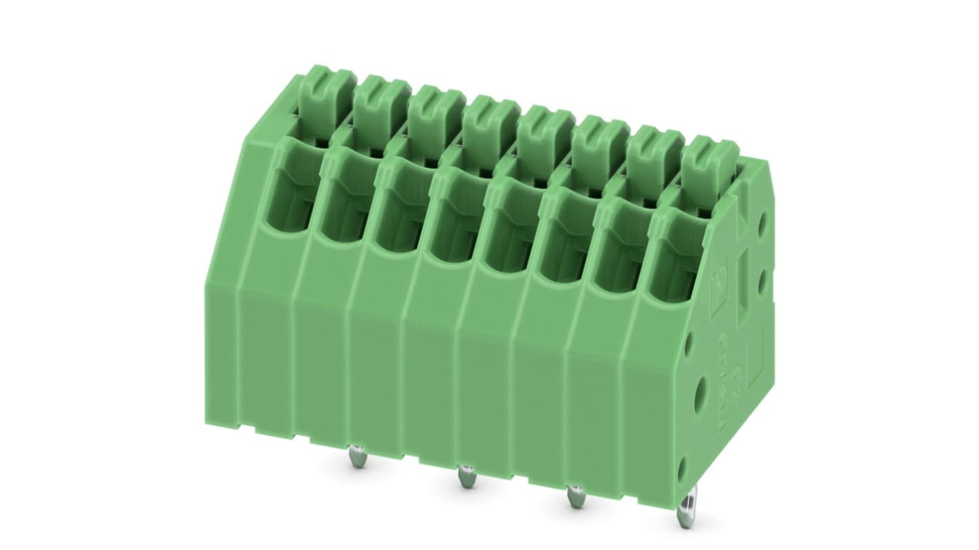 Phoenix Contact PCB Terminal Block, 2.5mm Pitch, Through Hole Mount, 1-Row, Solder Termination