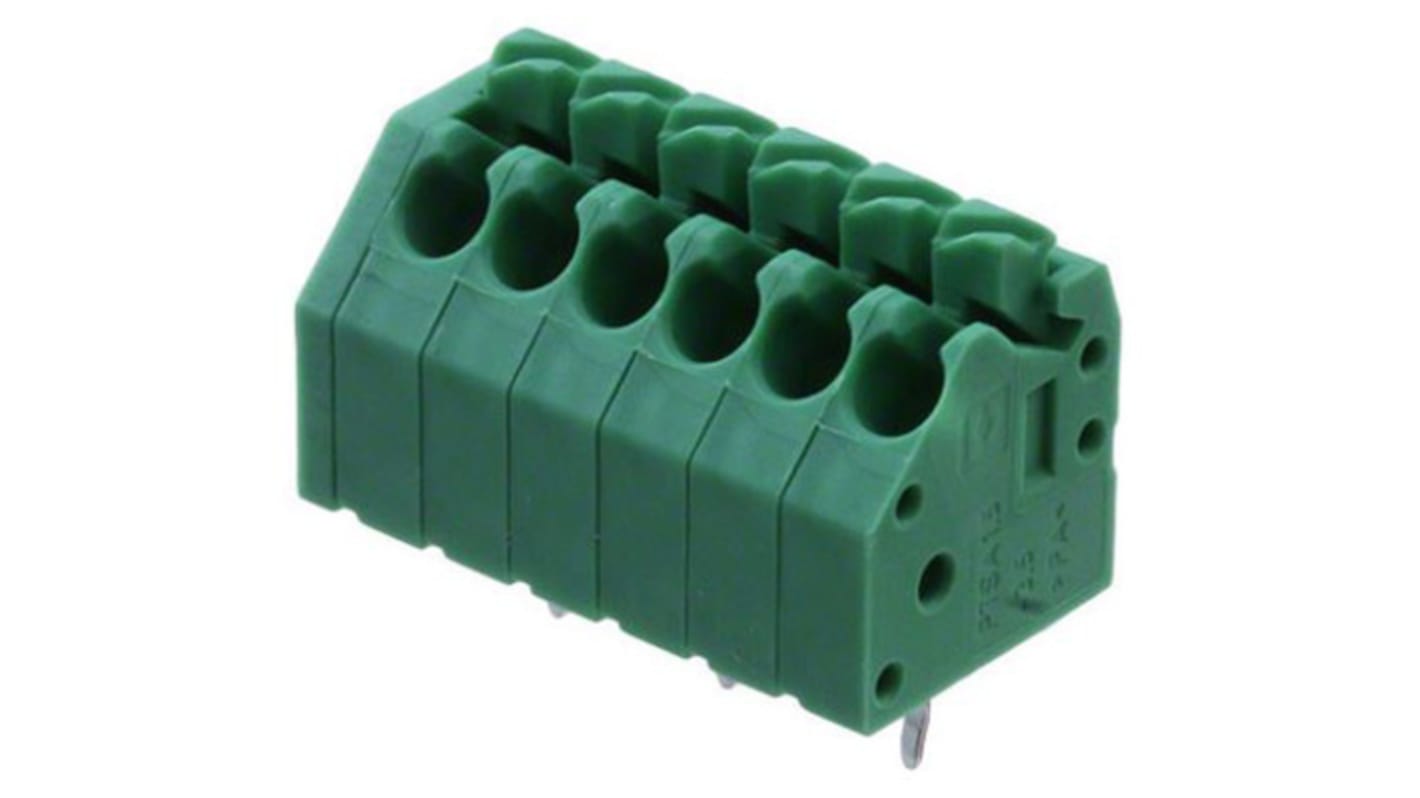 Phoenix Contact PCB Terminal Block, 3.5mm Pitch, Through Hole Mount, 1-Row, Solder Termination