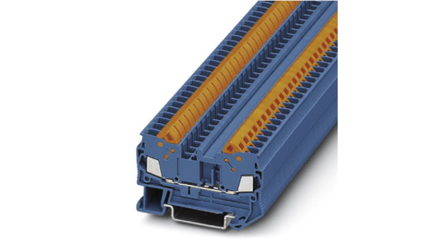 Phoenix Contact QTC 2.5 BU Series Blue Feed Through Terminal Block, 0.5 → 2.5mm², Single-Level, Quick Connect