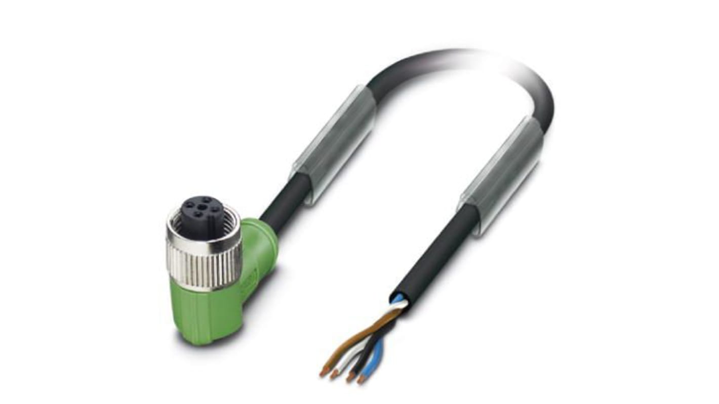 Phoenix Contact Female 4 way M12 to Unterminated Sensor Actuator Cable, 1.5m