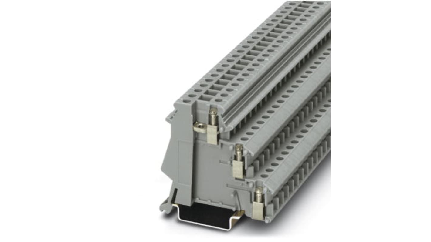 Phoenix Contact DIK 1.5 Series Grey Non-Fused DIN Rail Terminal, 2.5mm², Triple-Level, Screw Termination