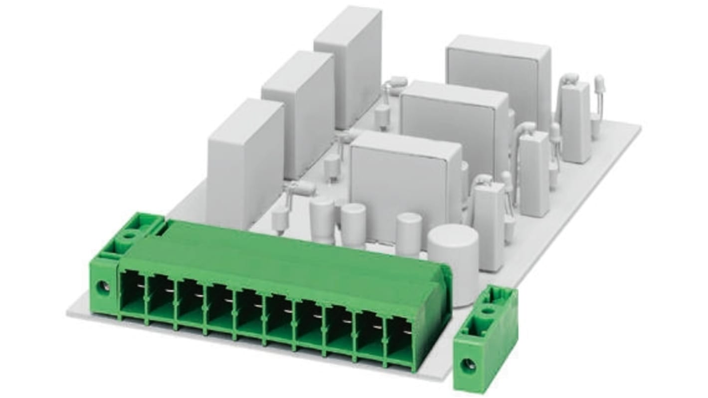 Phoenix Contact 7.62mm Pitch 12 Way Right Angle Pluggable Terminal Block, Header, Through Hole, Solder Termination
