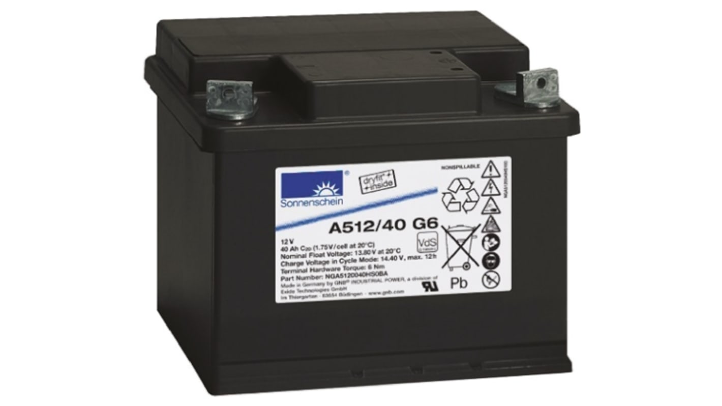 Sonnenschein 12V M6 Sealed Lead Acid Battery, 40Ah