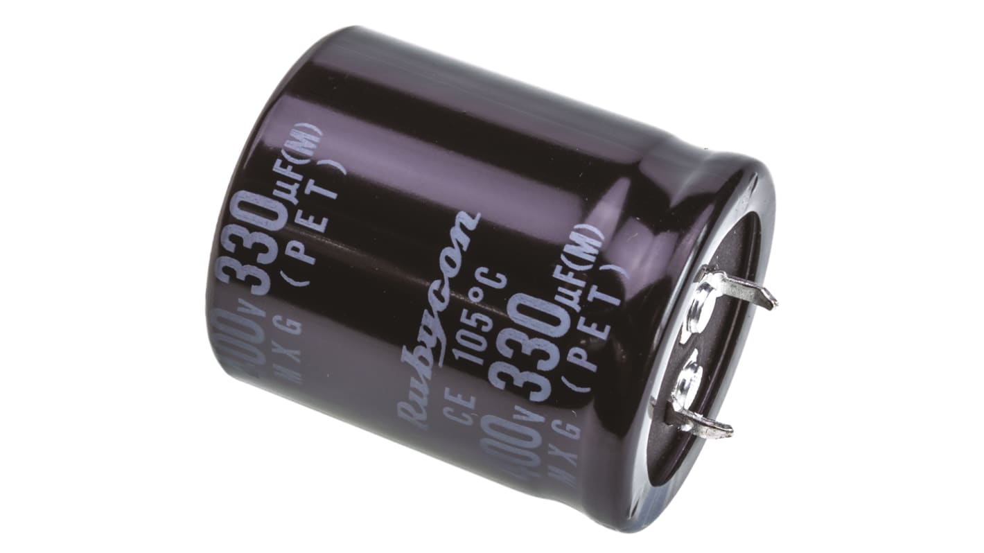 Rubycon 330μF Aluminium Electrolytic Capacitor 400V dc, Snap-In - 400MXG330MEFCSN30X35