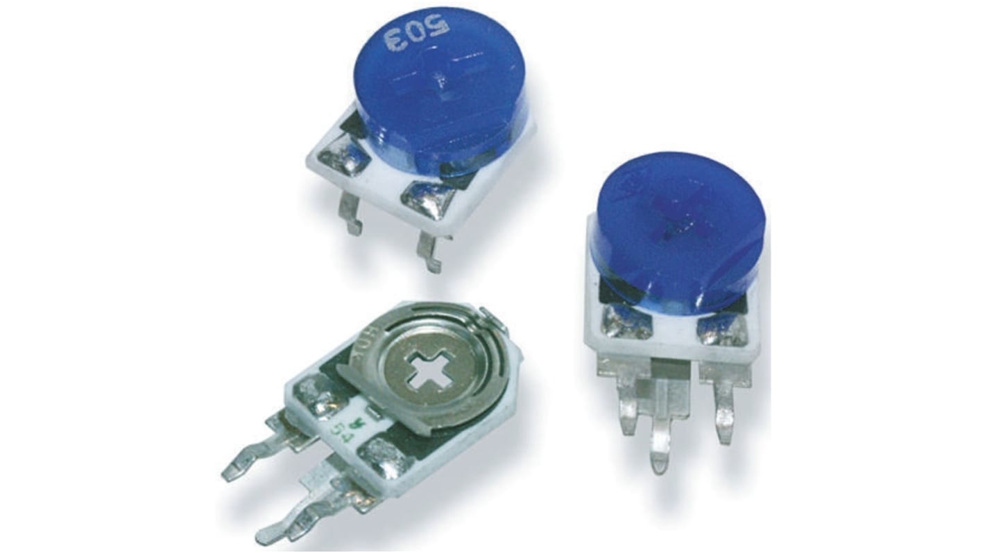50kΩ, Through Hole Trimmer Potentiometer 0.5W Side Adjust TE Connectivity, 409