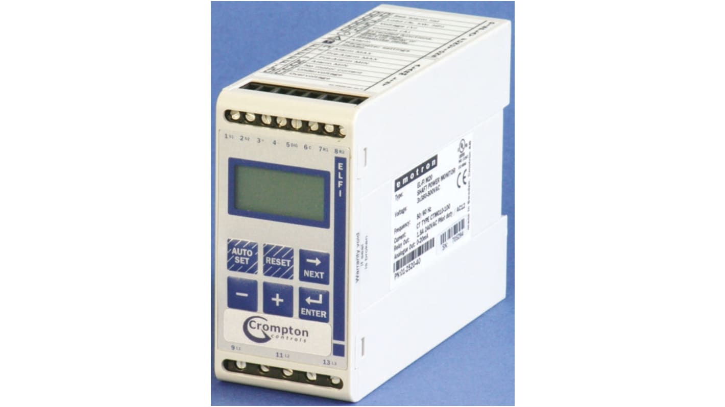 Crompton Controls 0.4 → 10 A Motor Load Monitor, 380 → 500 V