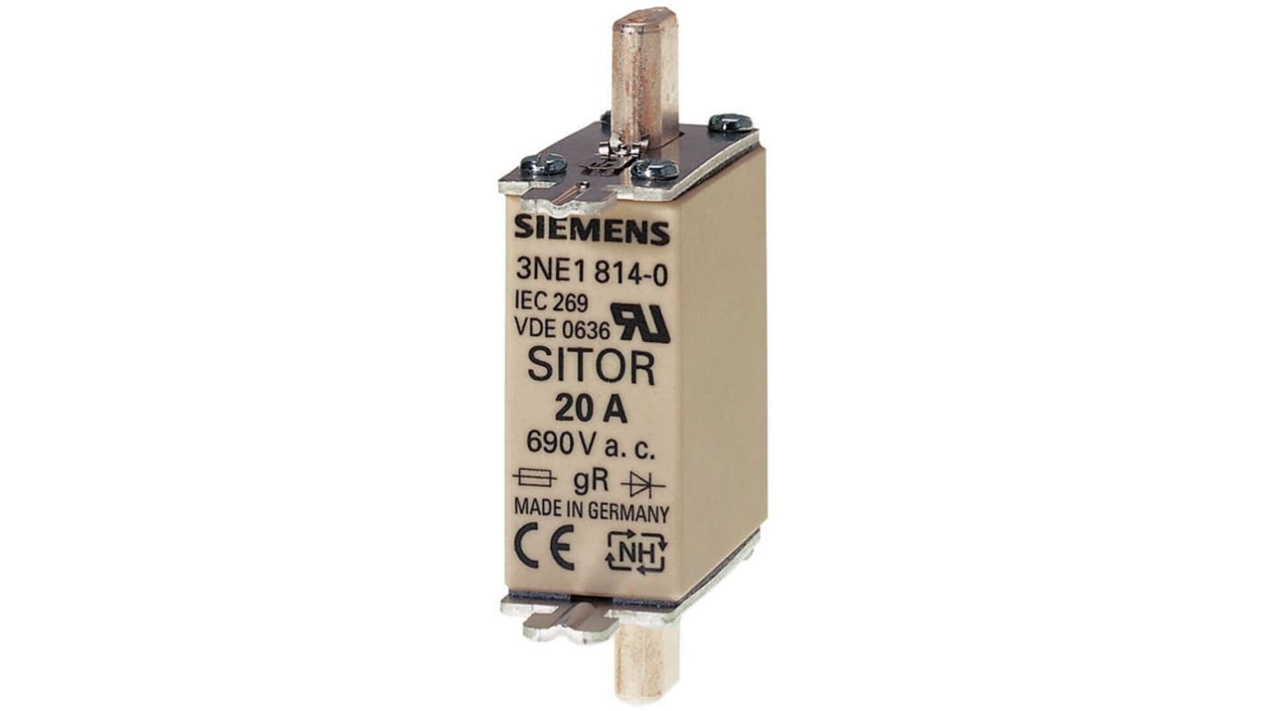 Siemens 25A Centred Tag Fuse, NH000, 690V ac