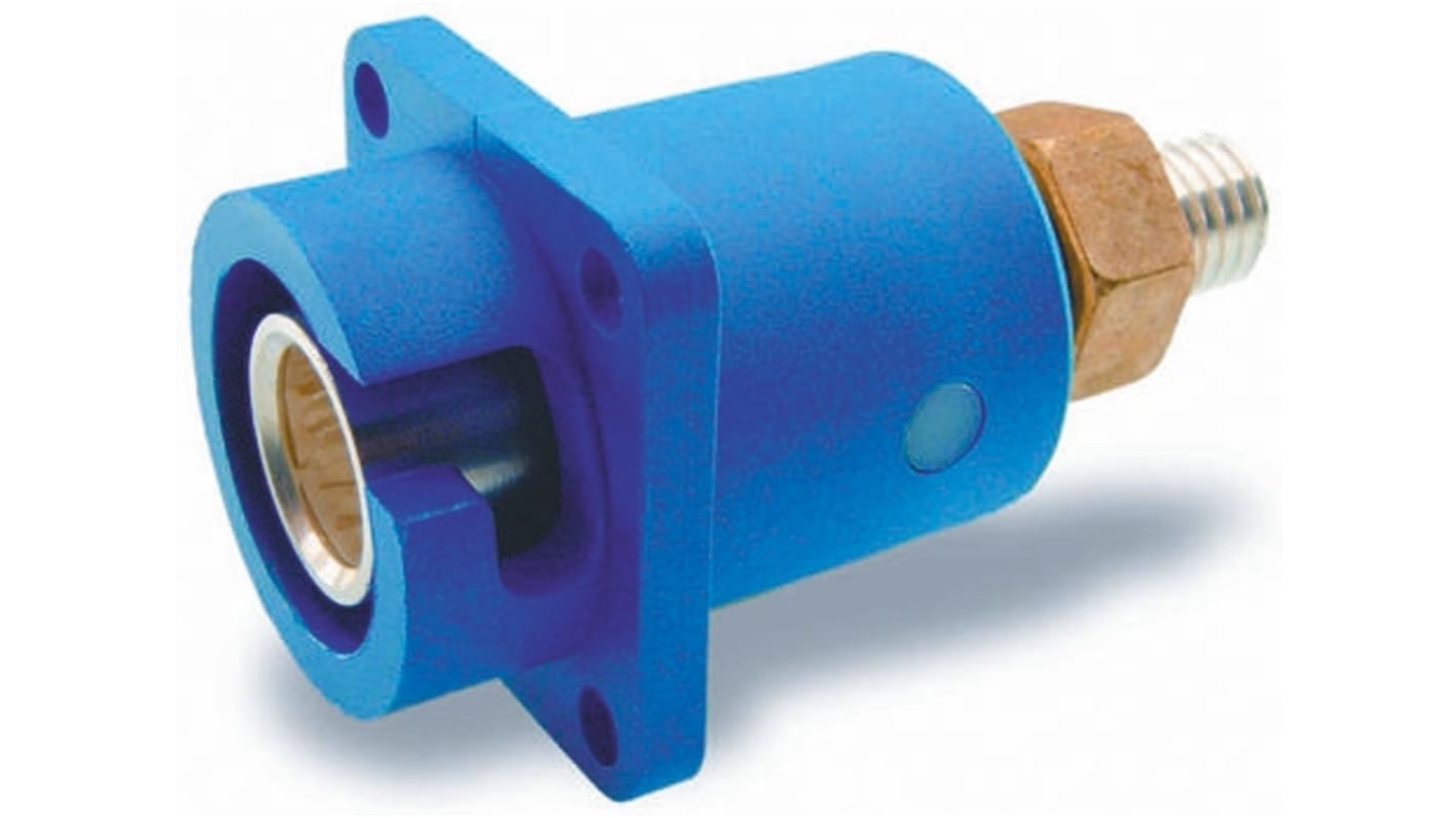 ITT Cannon, Veam Snaplock IP67 Blue Panel Mount 1P Mains Connector Socket, Rated At 250A, 1.0 kV