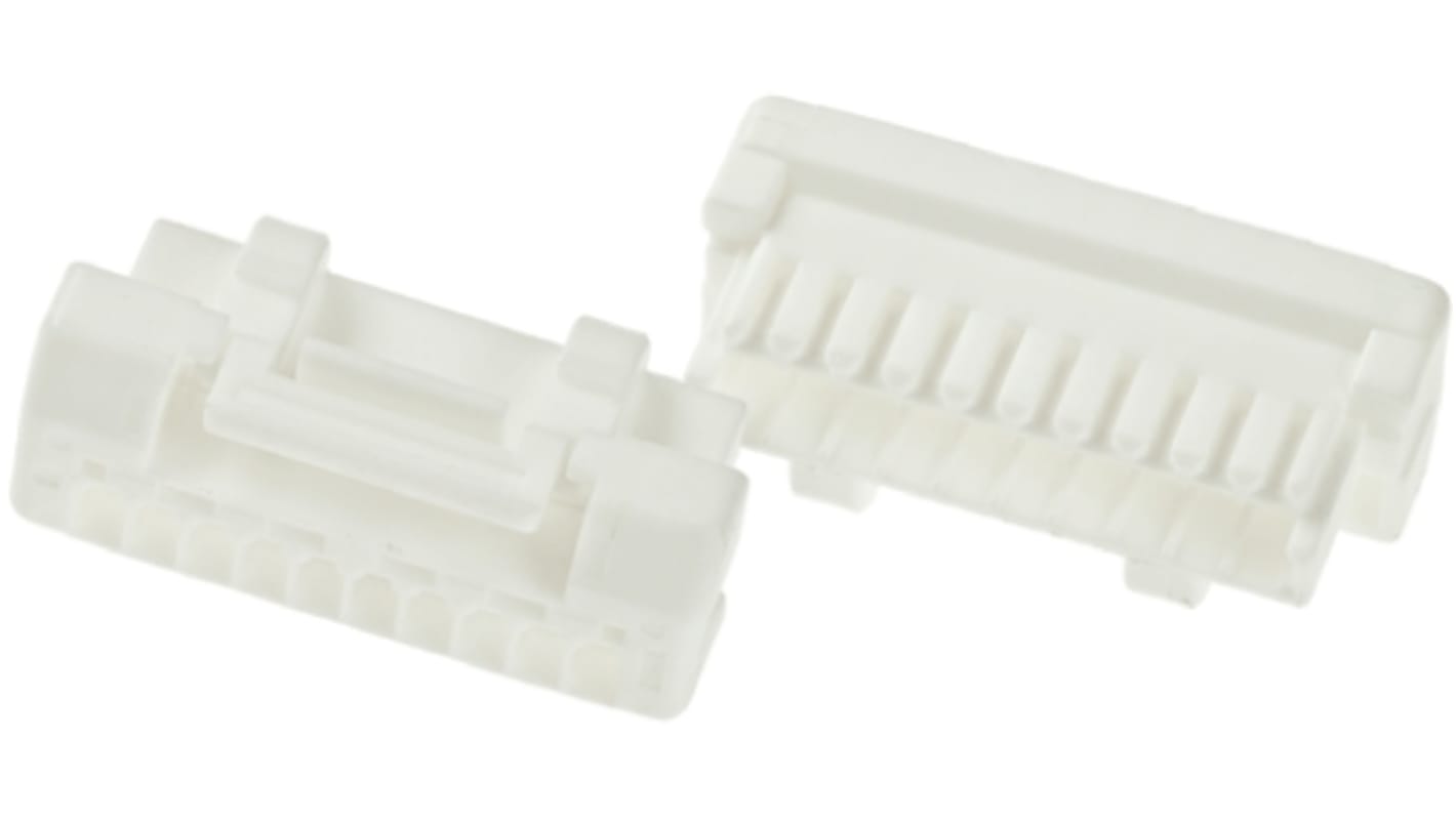 Boitier de connecteur Mâle, 10 contacts 1 rang , pas 1.25mm, Droit, Montage sur câble, série CLIK-Mate