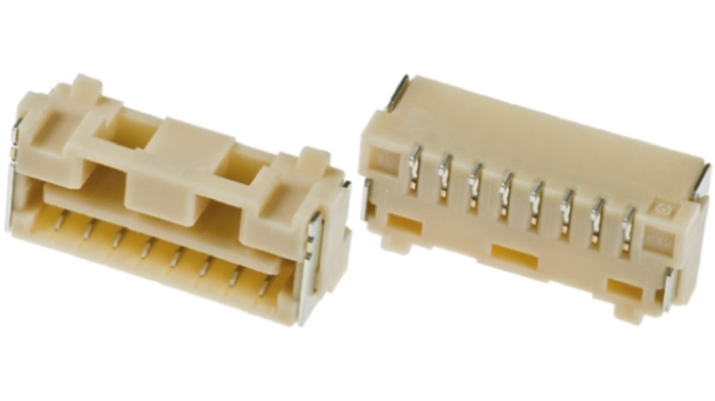 Conector hembra para PCB Ángulo de 90° Molex serie CLIK-Mate 502386, de 8 vías en 1 fila, paso 1.25mm, 50 V, 12A,