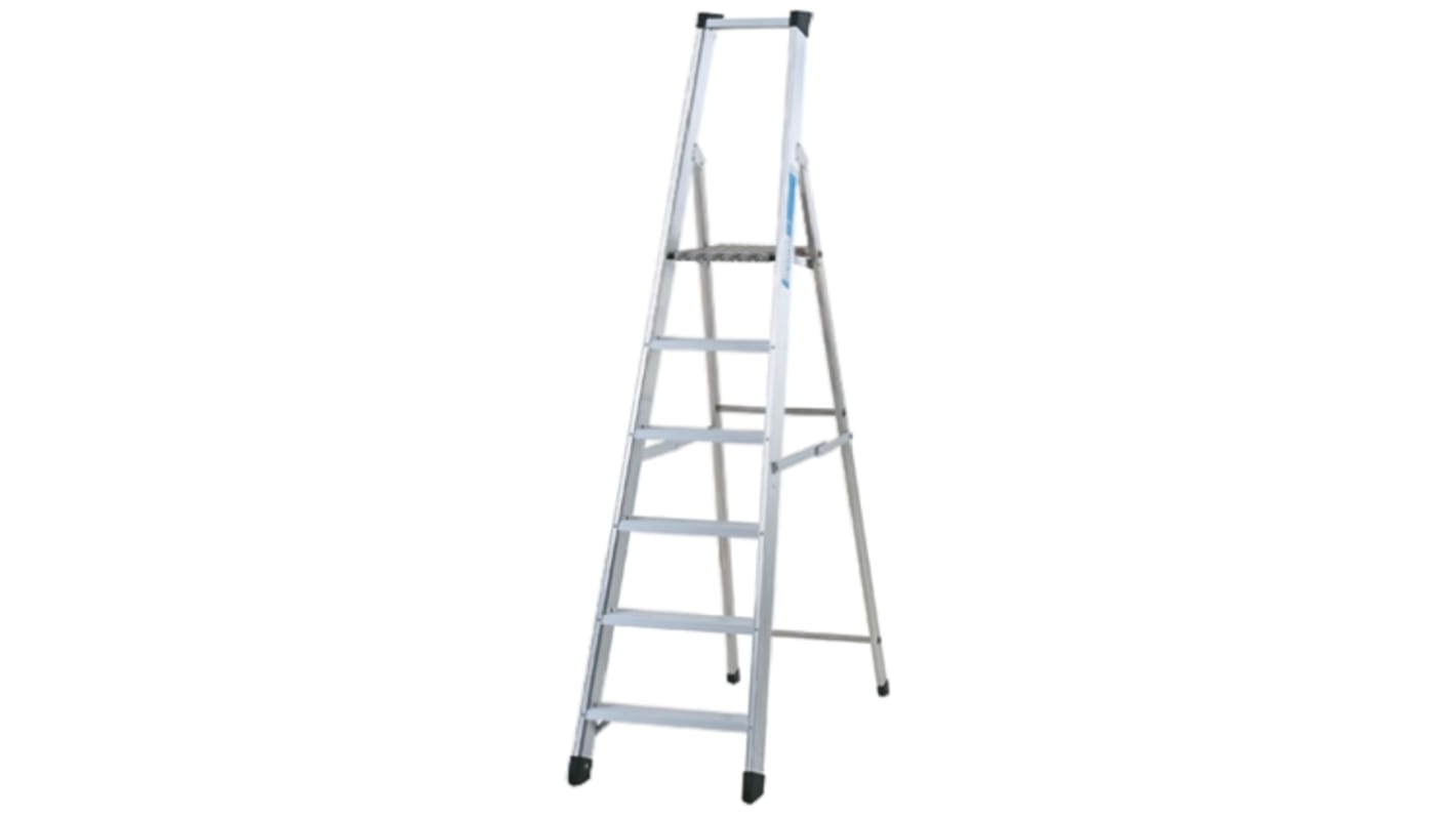 Zarges Aluminium 6 steps Step Ladder, 1.26m platform height