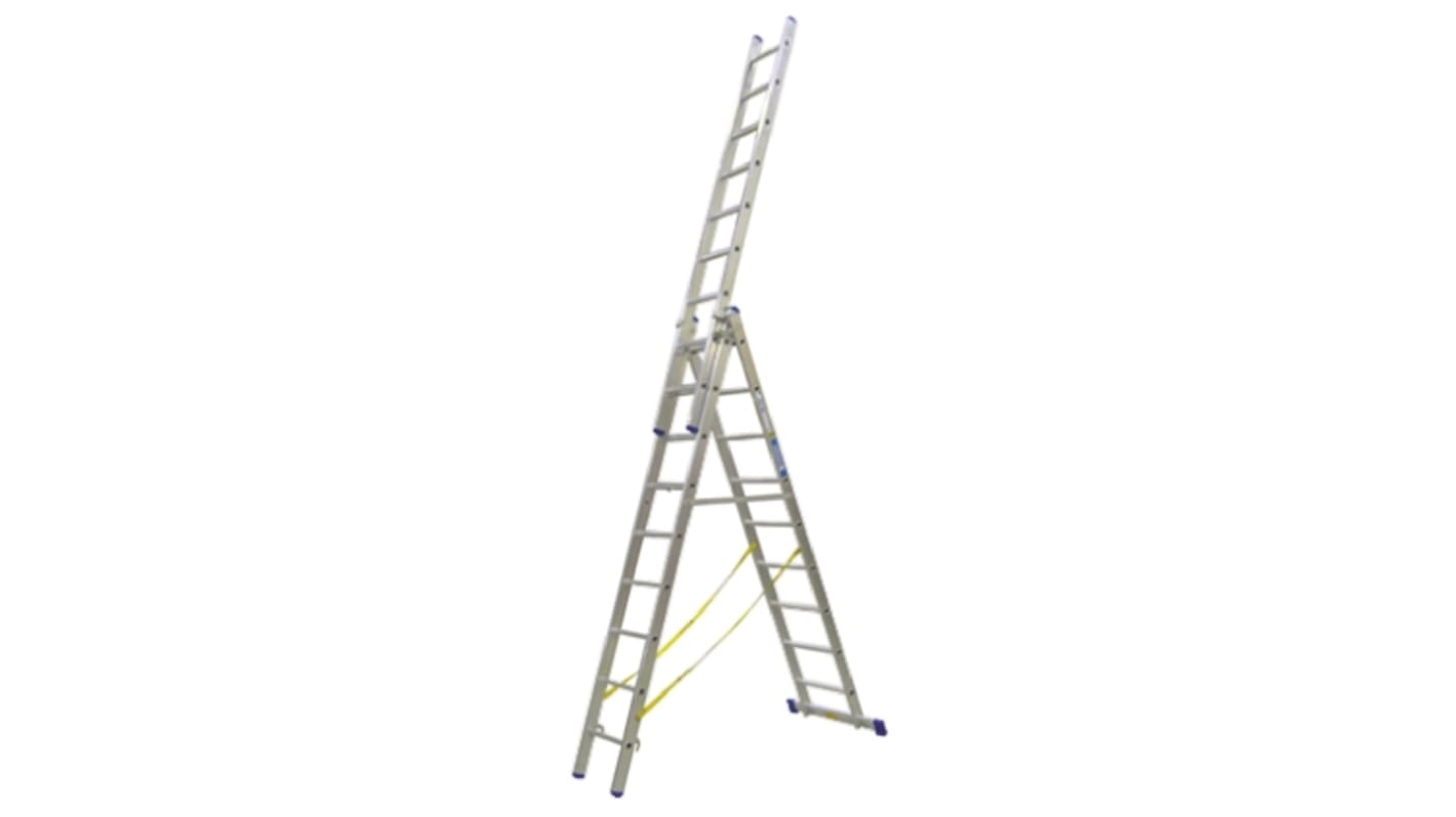 Escalera combinada Zarges: 27 peldaños, Aluminio