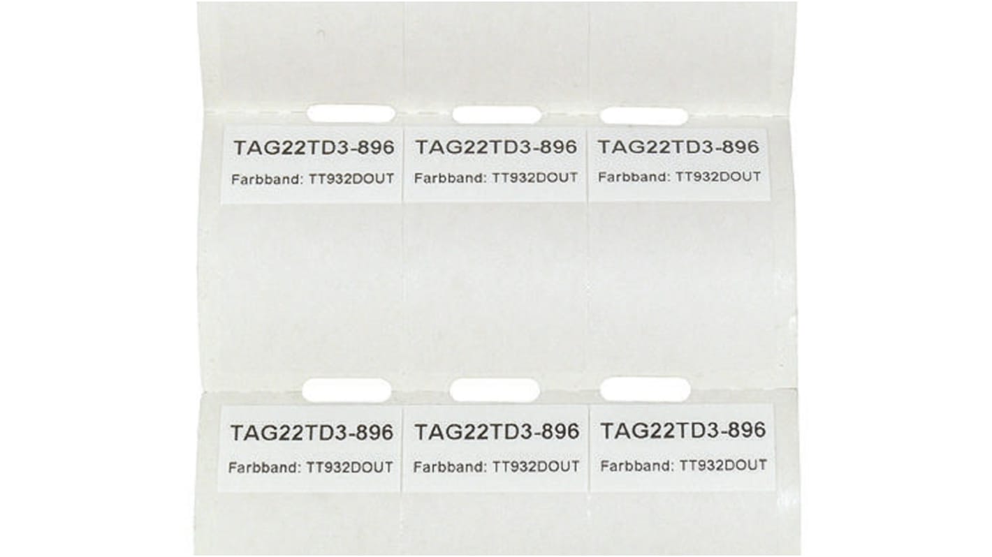 HellermannTyton Helatag Transparent/White Cable Labels, 25.4mm Width, 36.5mm Height, 2500 Qty