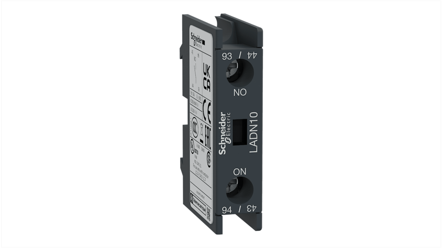 Schneider Electric Auxiliary Contact Block, 1 Contact, 1NO, Front Mount