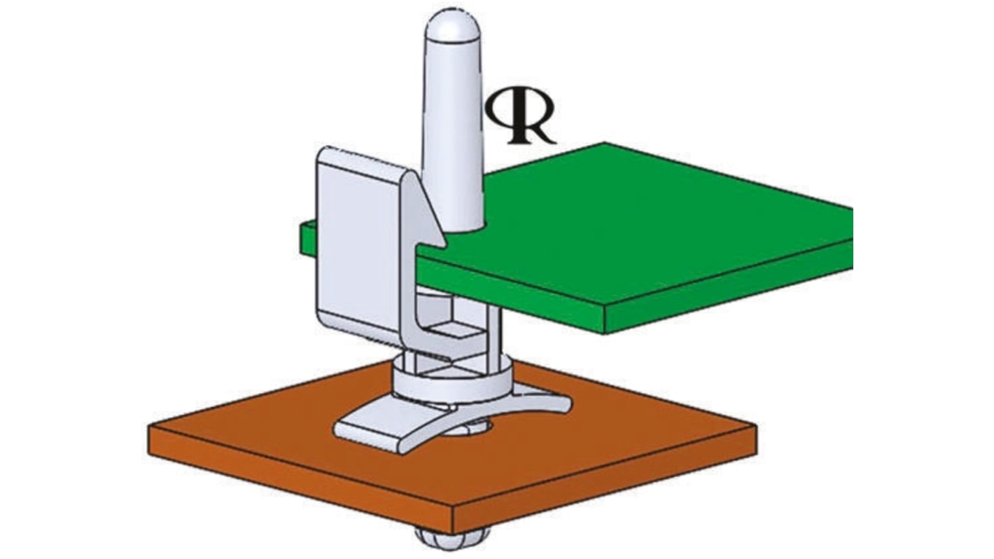 EHCBS-6-01, 9.5mm High Nylon PCB Support Pillar for 3.18mm PCB Hole, 14.2mm Base