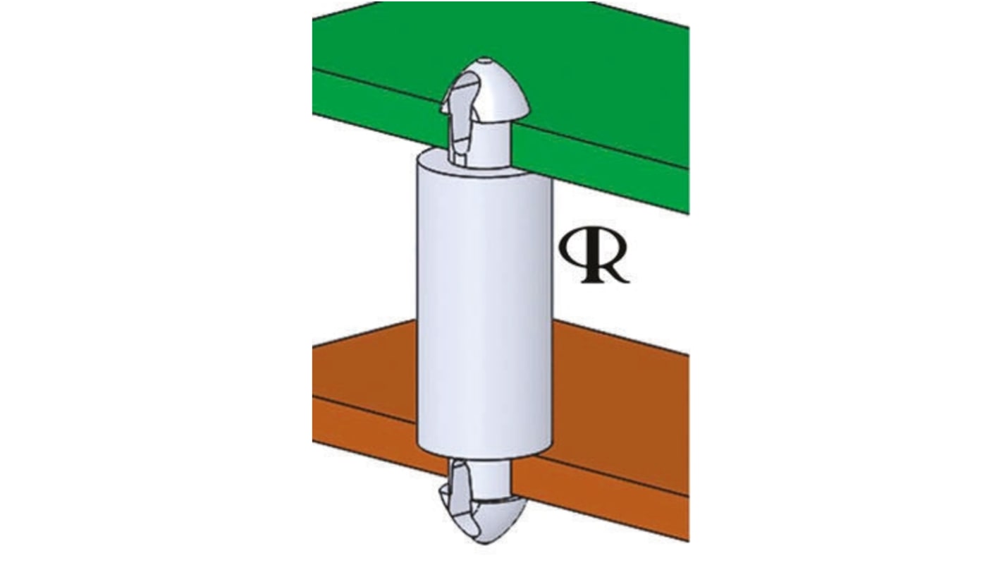 MDLSP1-16M-01 , 16mm High Nylon PCB Post for 2.5mm PCB Hole, 4.6mm Base