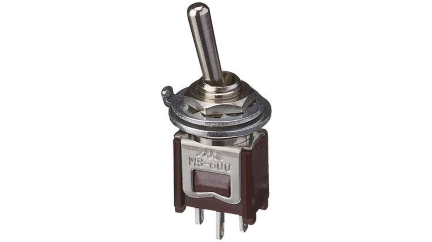 Miyama トグルスイッチ, ラッチ, SPDT, 3 A @ 125 V ac, パネルマウント