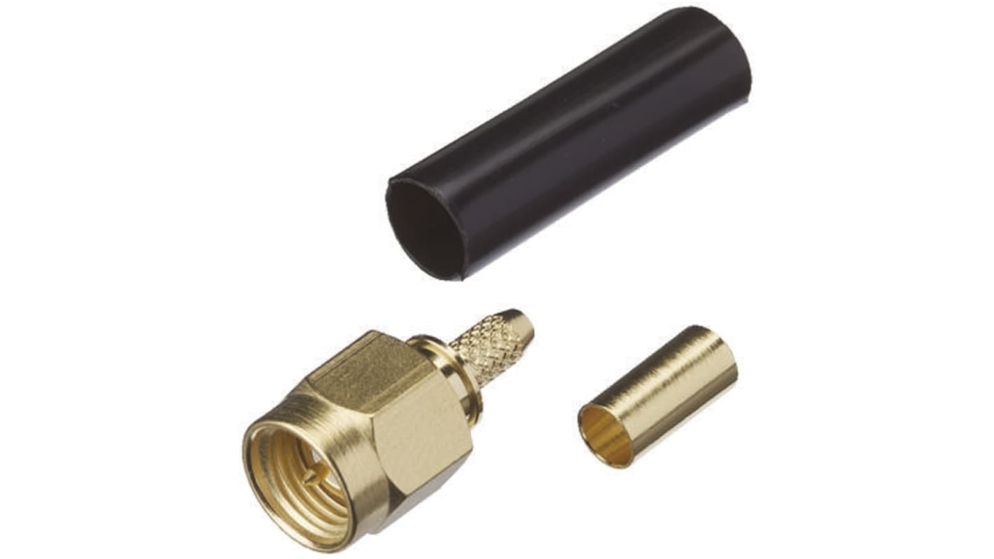 Yuetsu, Plug Cable Mount SMA Connector, Crimp Termination, Straight Body
