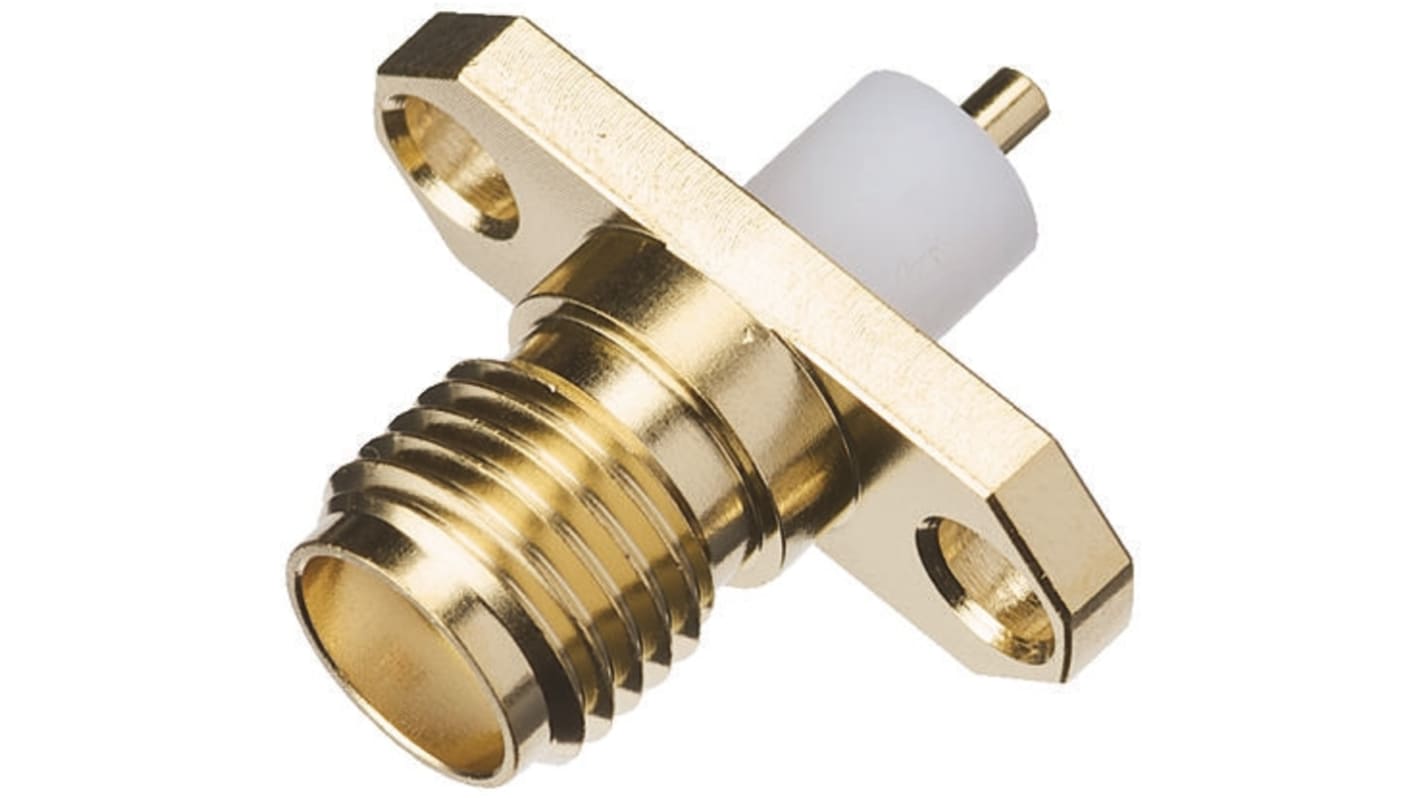 Yuetsu, Jack Flange Mount SMA Connector, Solder Termination, Straight Body