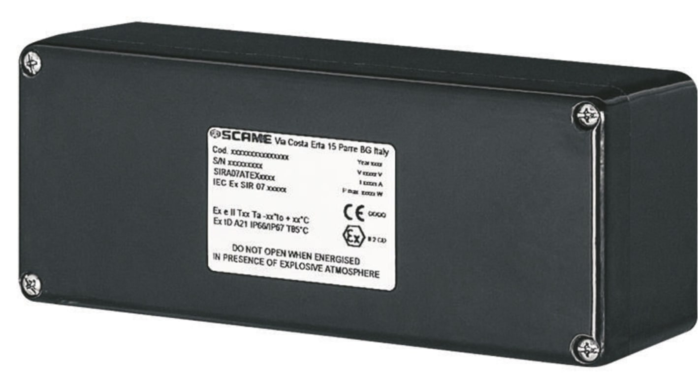 Scame Zenith P Installationsdose Schwarz IP66, BxTxH 230mm x 75mm x 75mm