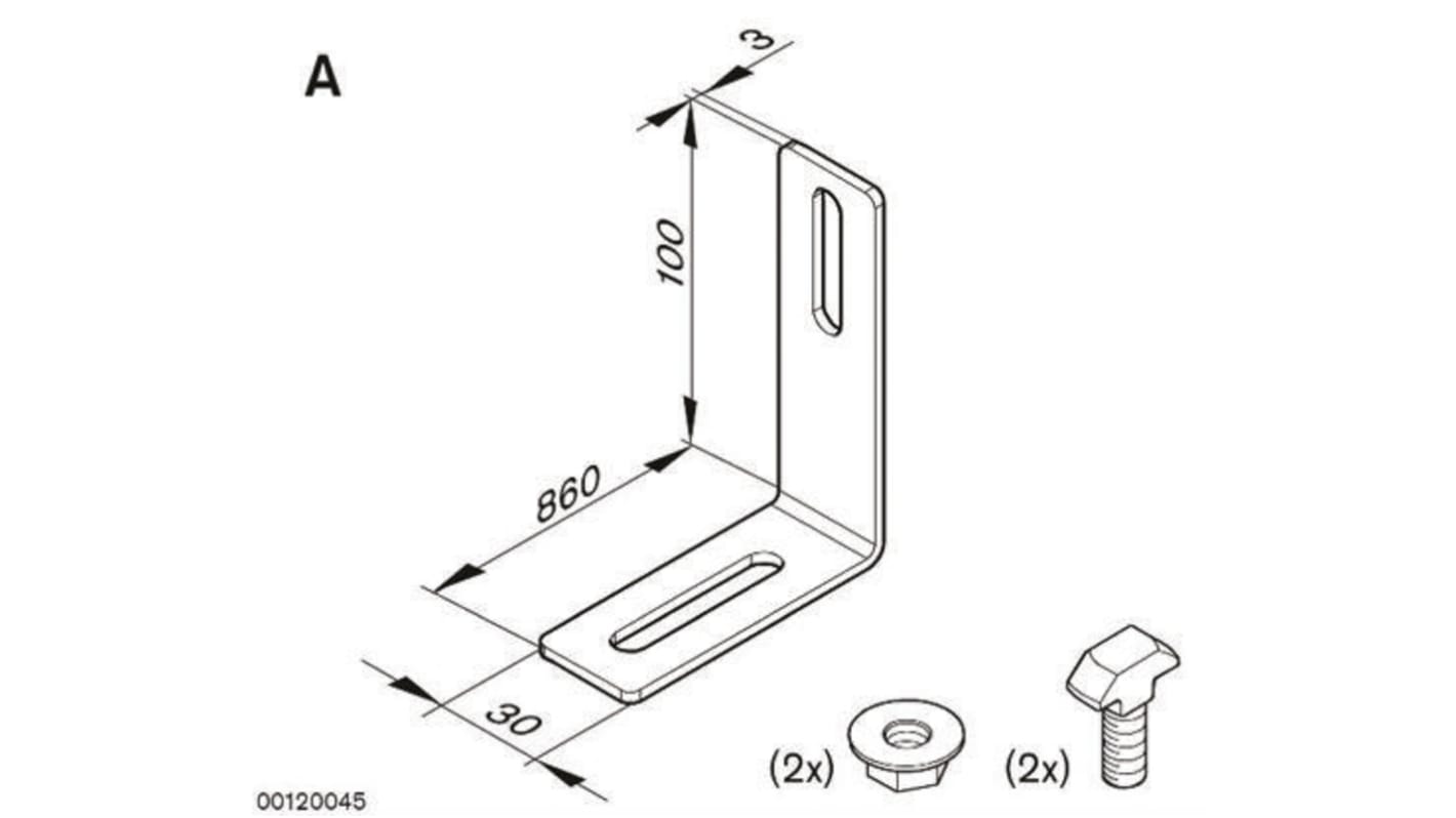 Staffa di montaggio Bosch Rexroth 3 842 535 125, 80mm x 30mm x 100mm