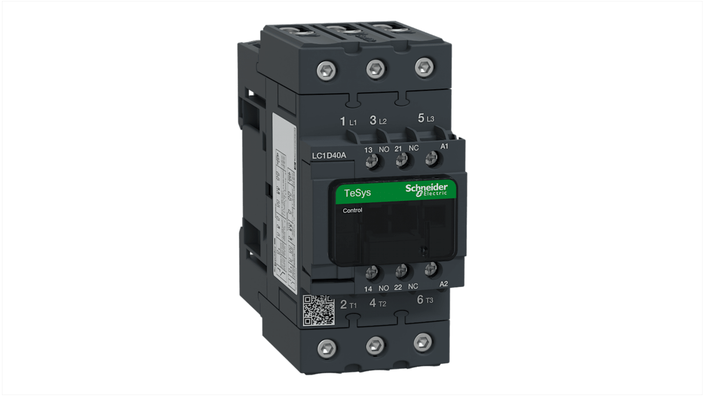 Schneider Electric TeSys D LC1D Contactor, 48 V ac Coil, 3-Pole, 40 A, 18.5 kW, 3NO, 690 V ac