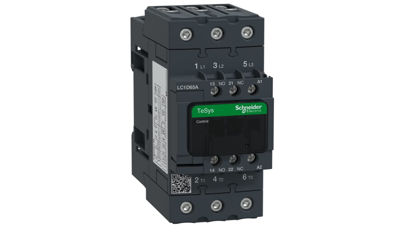 Schneider Electric TeSys D LC1D Contactor, 230 V ac Coil, 3-Pole, 65 A, 30 kW, 3NO, 690 V ac