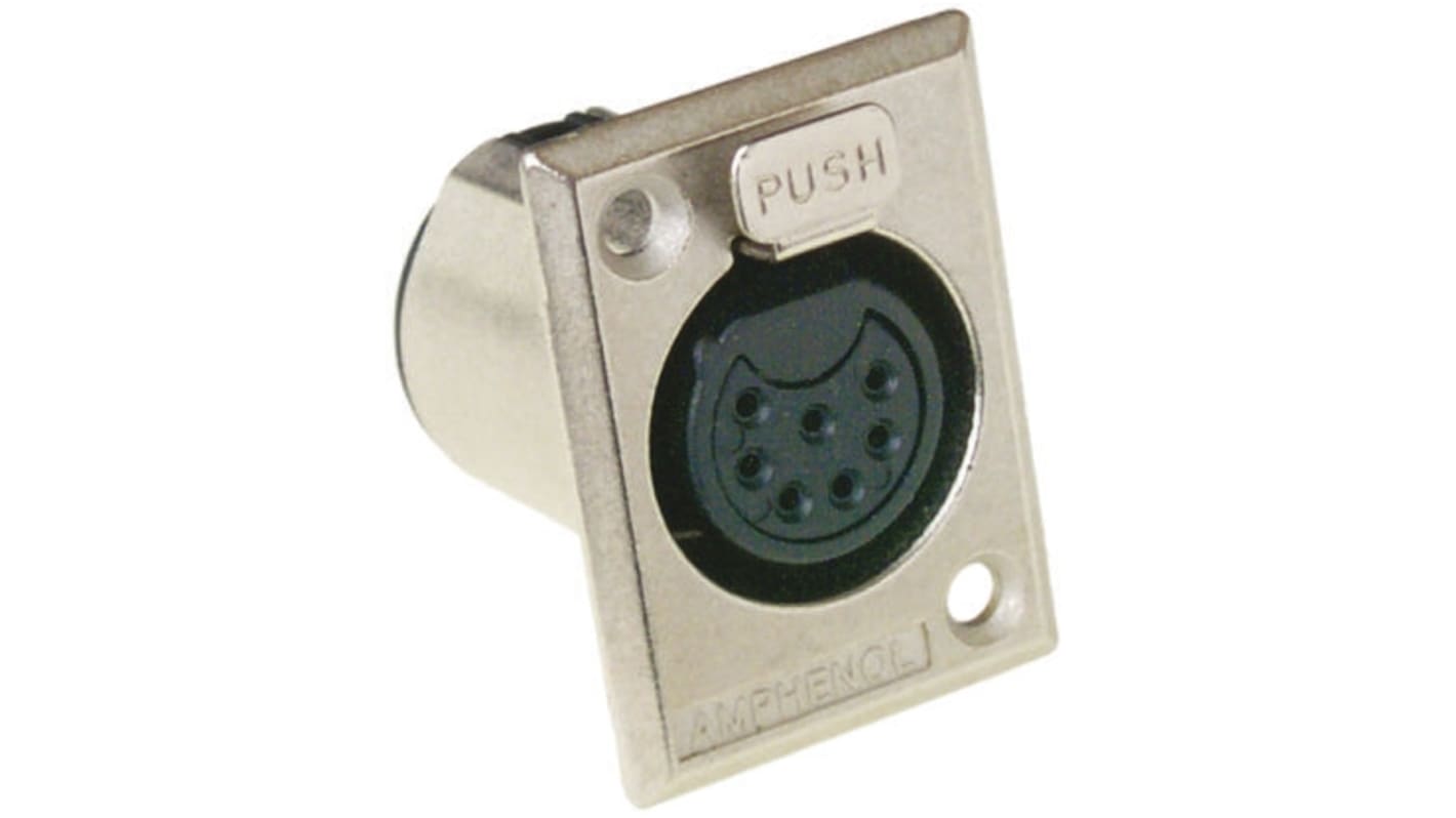 Amphenol Panel Mount XLR Connector, Female, 7 Way, Gold Plating