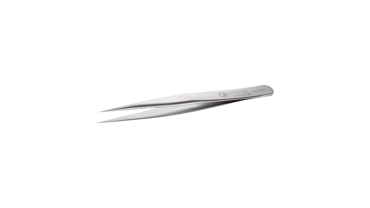 ideal-tek 90 mm, Stainless Steel, Flat, Tweezers