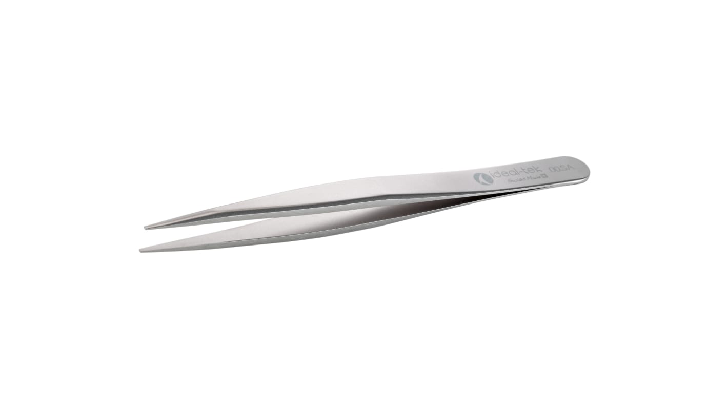 ideal-tek 120 mm, Stainless Steel, Flat; Rounded, Tweezers