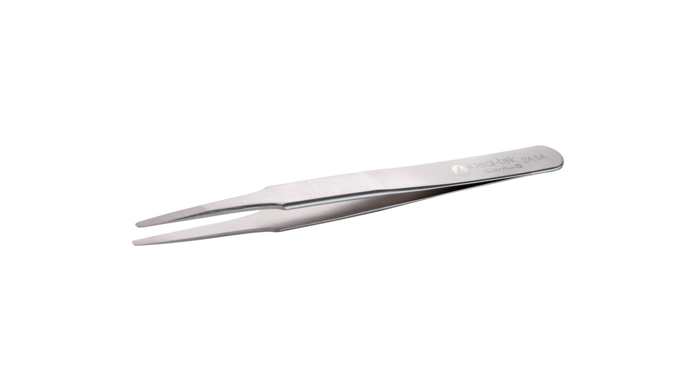 ideal-tek 120 mm, Stainless Steel, Flat; Rounded, Tweezers