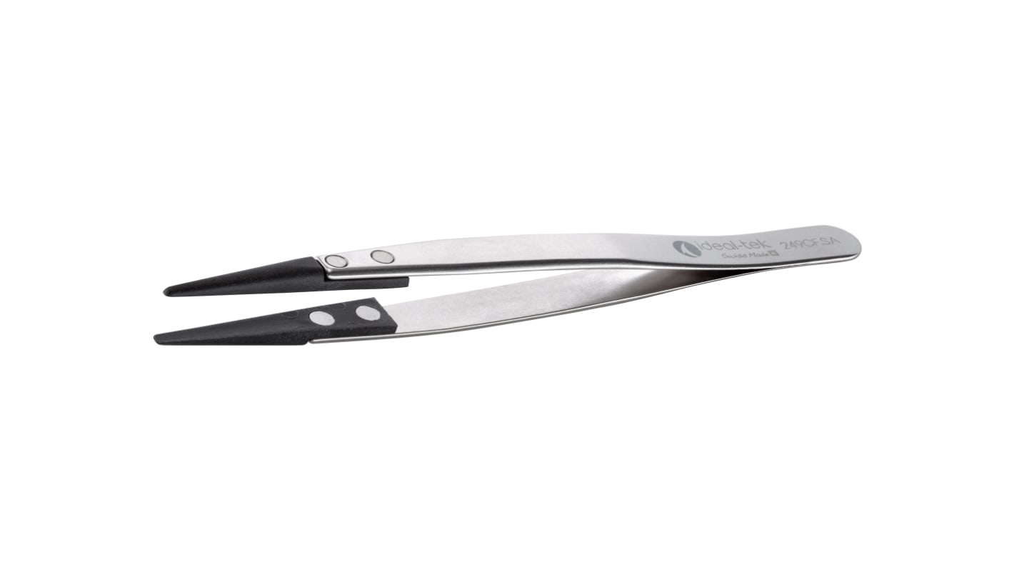 ideal-tek 130 mm, Stainless Steel; Plastic Tipped, ESD Tweezers