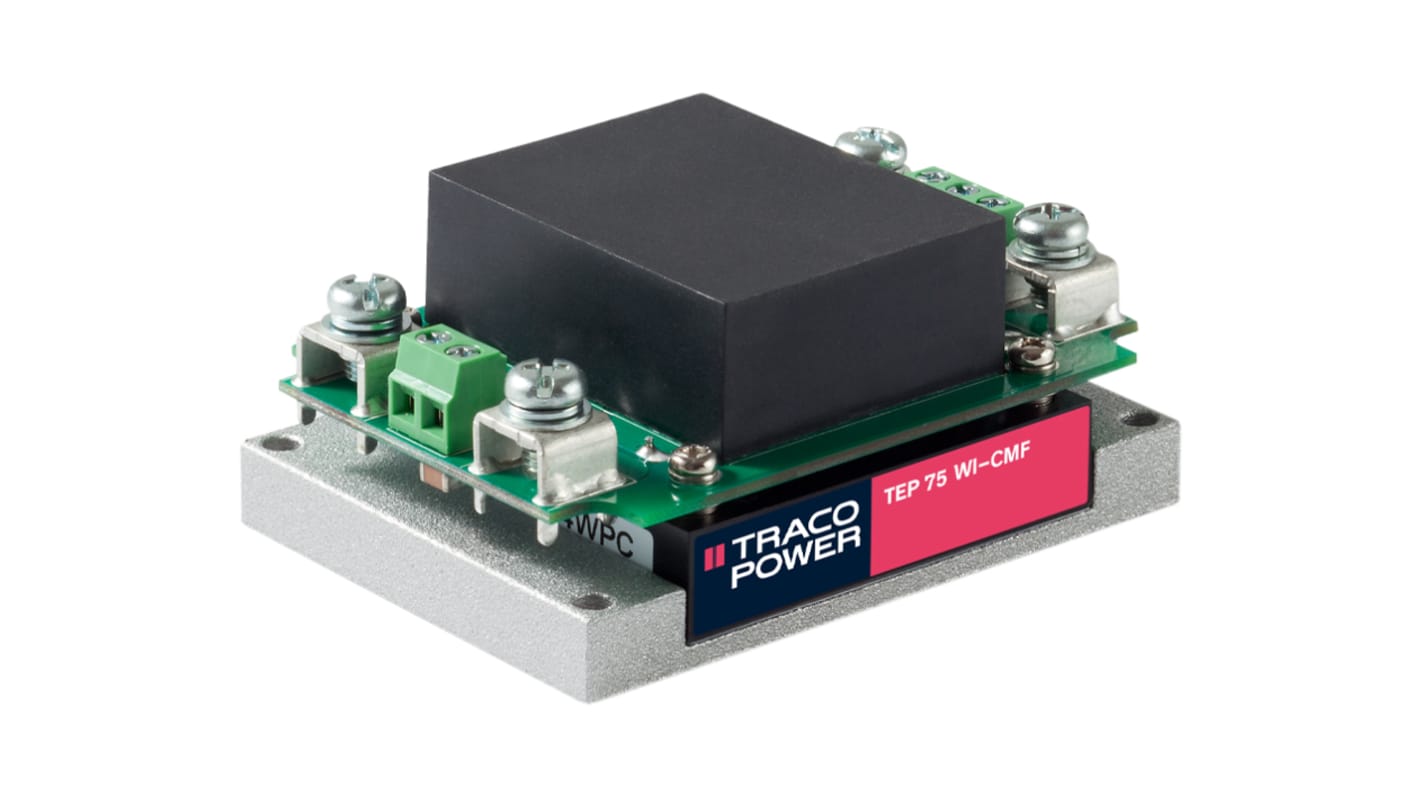 TRACOPOWER TEP 75WI DC-DC Converter, 5V dc/ 15A Output, 9 → 36 V dc Input, 75W, Chassis Mount, +75°C Max Temp