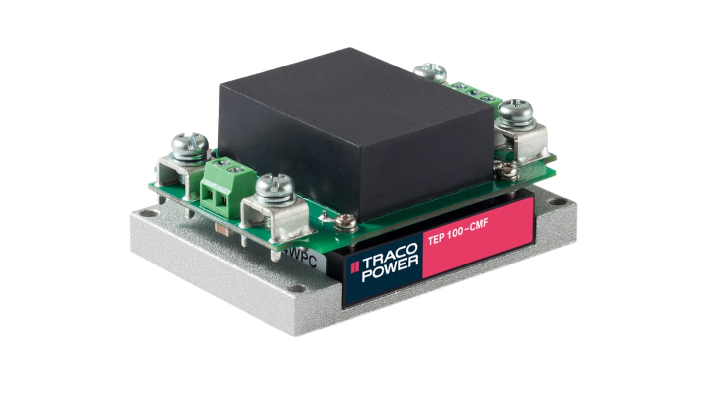 TRACOPOWER TEP 100 DC-DC Converter, 5V dc/ 20A Output, 18 → 36 V dc Input, 100W, Chassis Mount, +75°C Max Temp