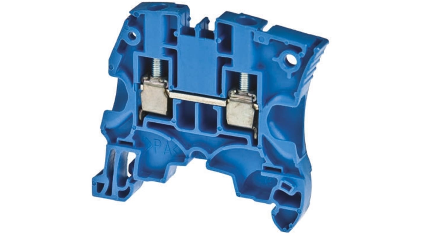 Entrelec ZS10 Series Blue Feed Through Terminal Block, Double-Level, Screw Termination, ATEX