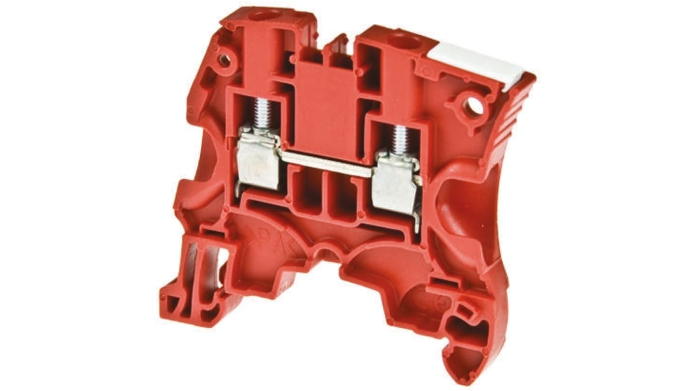 Morsettiera passante Entrelec, Rosso, livello Singolo, 32A